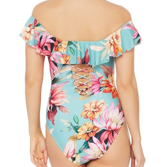 NWOT $134 LA BLANCA GARDEN SOCIAL OFF SHOULDER - Picture 6 of 8